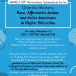 Upcoming Event: Diversity Matters: Race, Affirmative Action, and Asian Americans in Higher Education
