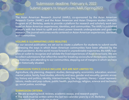 Asian American Research Journal Call for Papers